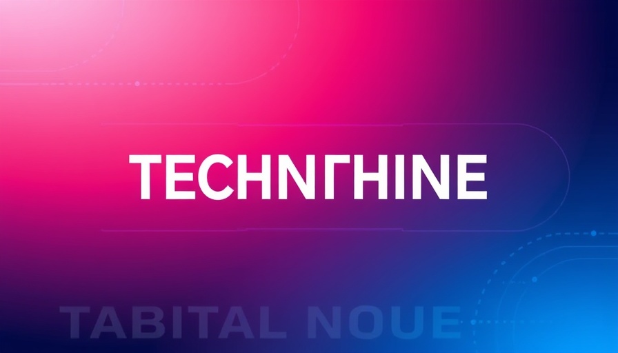 Futuristic text overlay on blue to red gradient background