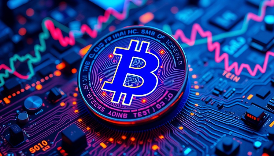 Bitcoin record high implications for e-commerce; digital currency symbols over circuit board.