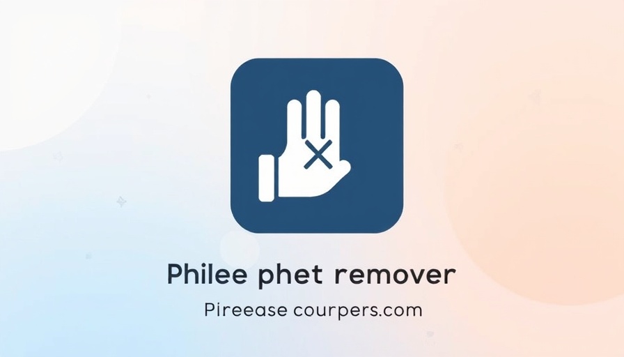 Online photo object remover launch banner with abstract design