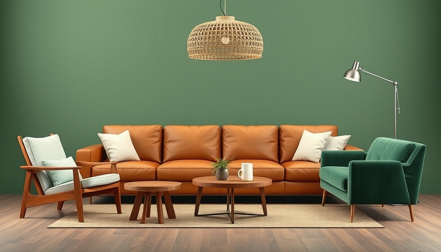 Modern furniture on display for Memorial Day furniture sales.