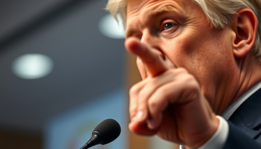 Politician emphasizing speech, court blocks Trump's illegal tariffs.