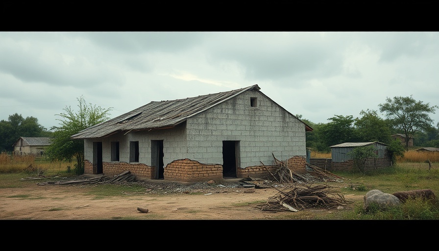 Partially destroyed building depicting violence aftermath in Taraba.