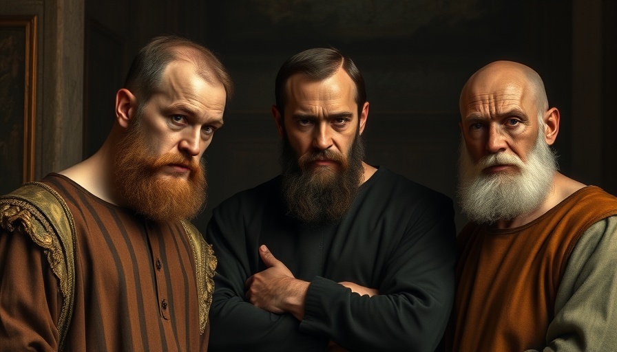 Renaissance artists rivalry Michelangelo Raphael Leonardo depicted in a dramatic setting.