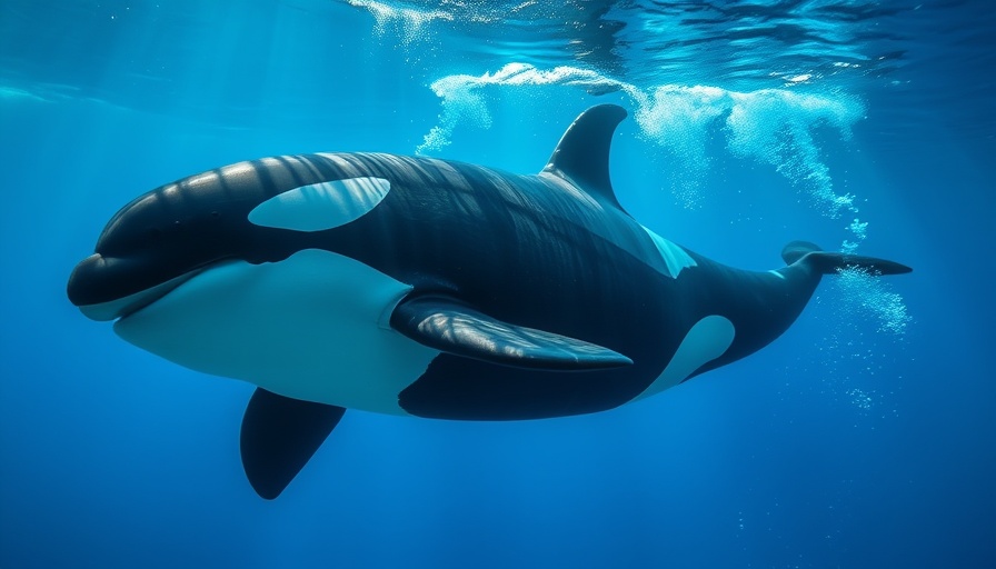 Orca interactions in the Strait of Gibraltar, underwater scene.
