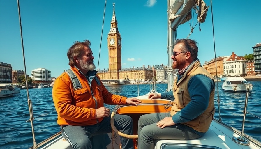 Six British Muslims sail to Saudi Arabia on sea journey near iconic tower.