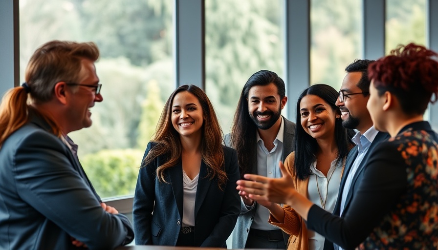 Professionals discussing emotional intelligence in trade in a bright office.