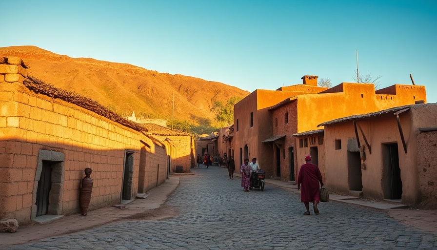 Traditional Ethiopian village under clear sky representing Ethiopia land reform foreign investment.