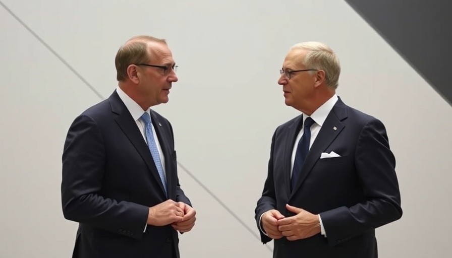 NATO defense spending discussion between two men in suits.