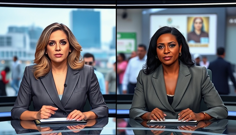 News anchors discussing humanitarian crisis in Gaza.