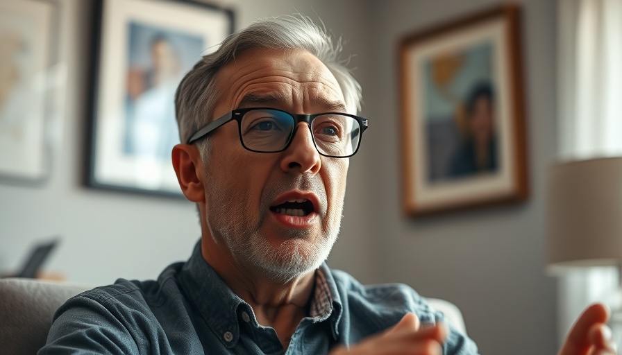 Man discussing Ukraine drone strikes implications in a cozy room.
