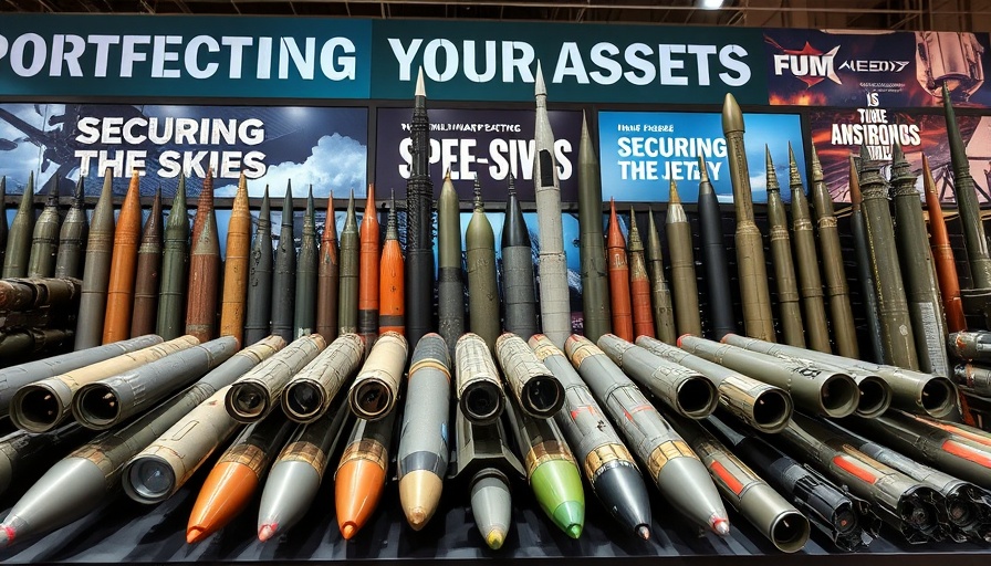 Display of military missiles highlighting Europe military spending focus.