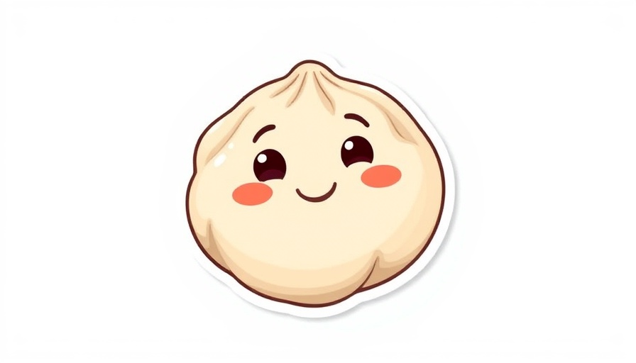 Cute dumpling sticker with a smile, create your own stickers with AI.