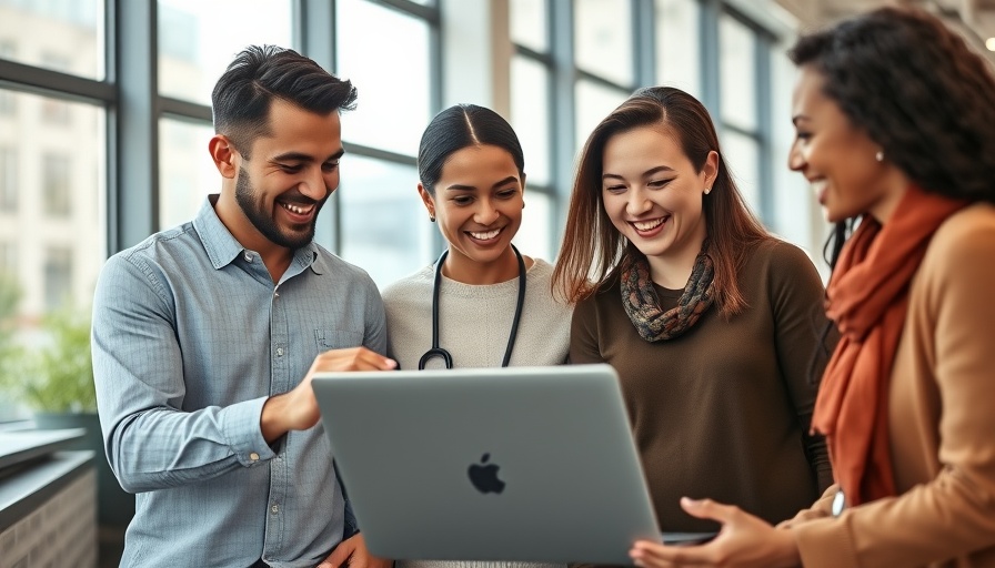 AI-powered patient engagement team collaboration in office.