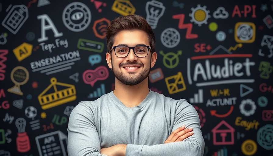 Young man with AI doodles representing AI policy and governance for Africa.