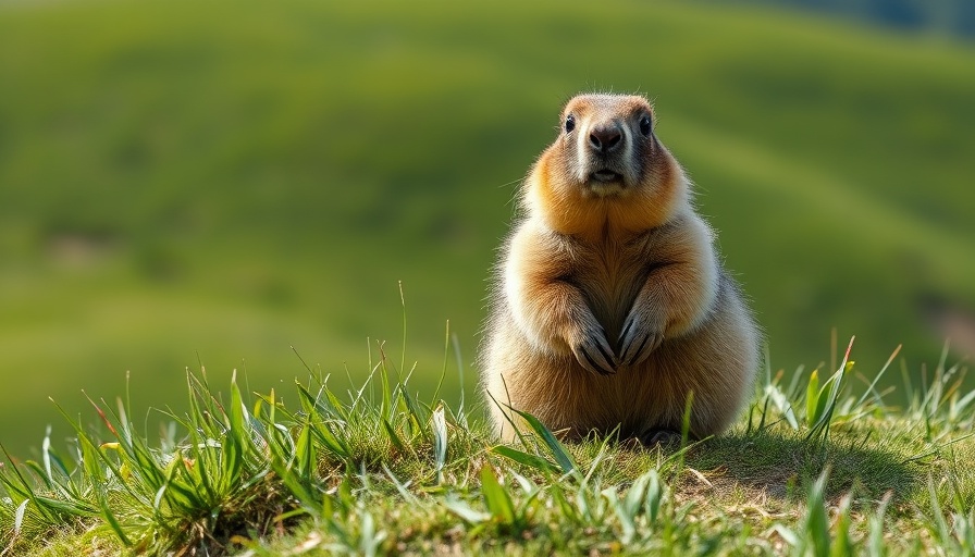 Gemini's Veo 3 for kid video creators with a curious marmot on grassy hill.