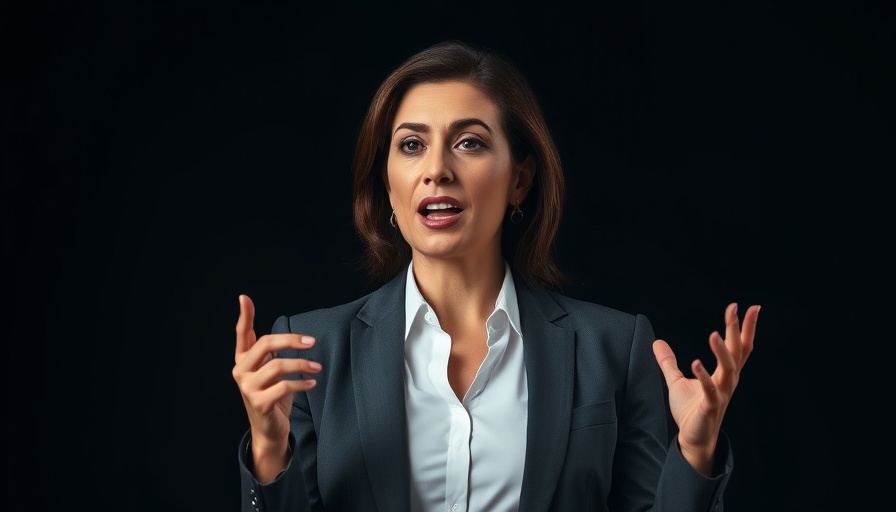 Confident woman speaking passionately about inner voice over external advice.