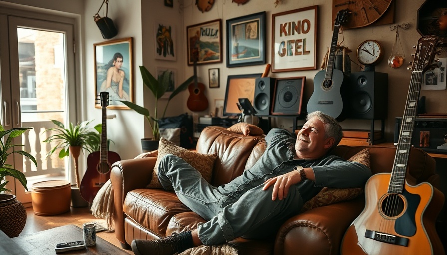 Unique home interior with a man lounging, emphasizing real estate investment.