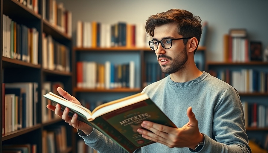 Young man discussing longevity book, want to live longer tips.
