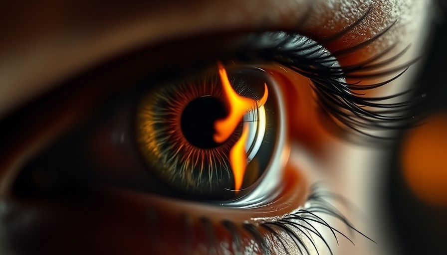 AI video generation breakthroughs reflected in eye with flames.