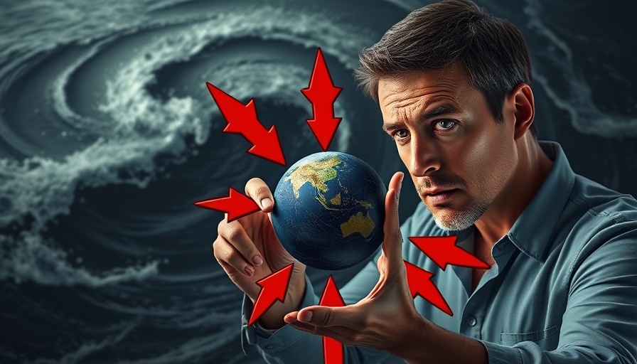Man contemplating ocean mining, concept illustration.