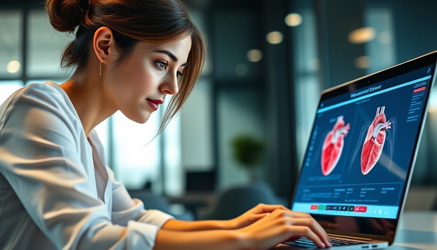 Examining Atlas of Heart Disease and Stroke data on laptop.