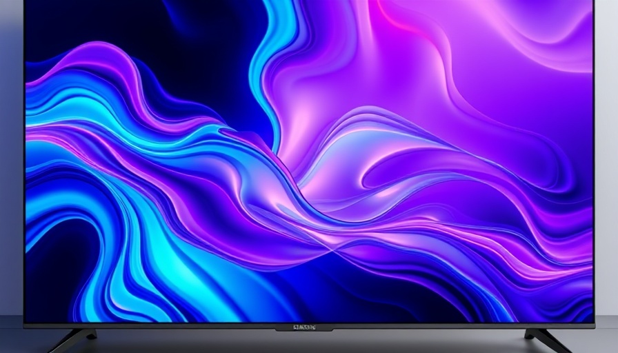 Samsung QLED TV showcasing vibrant abstract colors