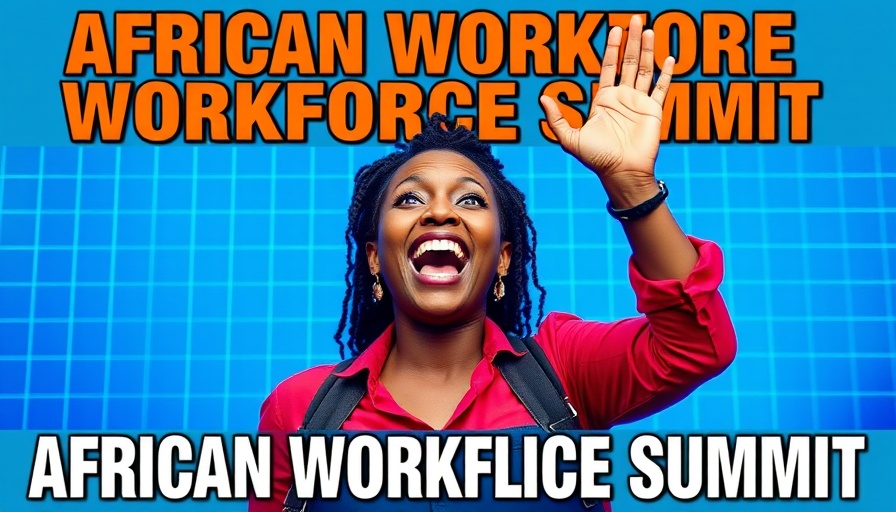 African Workforce Summit AWS 2025 promotional poster with excited woman.