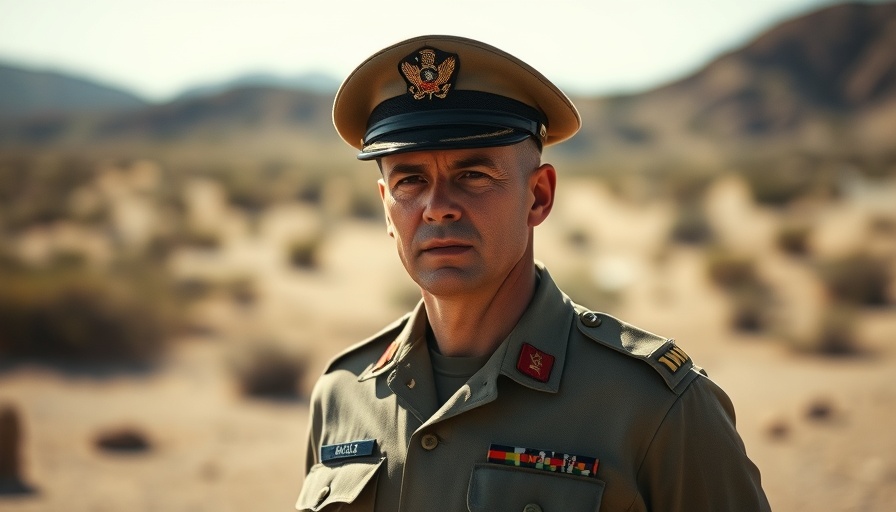 Iran issues urgent warning to Israelis as military officer stands in desert.