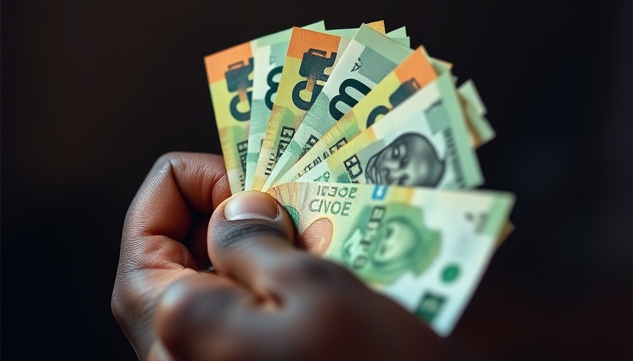 Hands holding Ghanaian cedi bills symbolizing Ghana's credit rating upgrade.