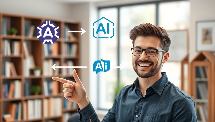 Cheerful presenter explaining AI presentation tools effectiveness in a modern setting.