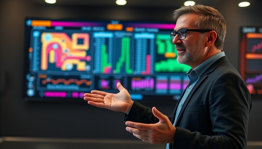 Engaged middle-aged man presenting good, fast, cheap concept