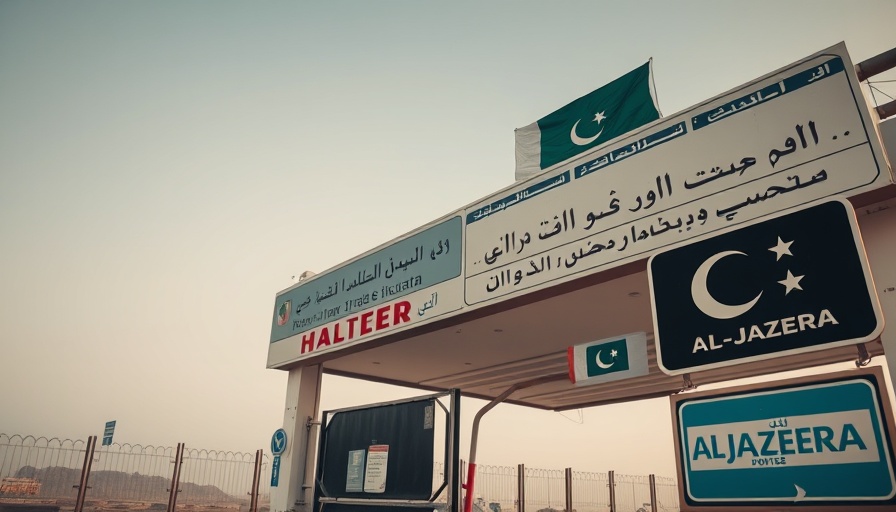 Iran-Pakistan trade disruption with border signage.