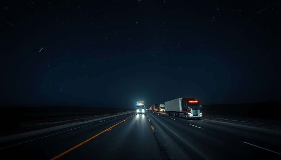 Boötids Meteor Shower visible over highway with moving trucks.