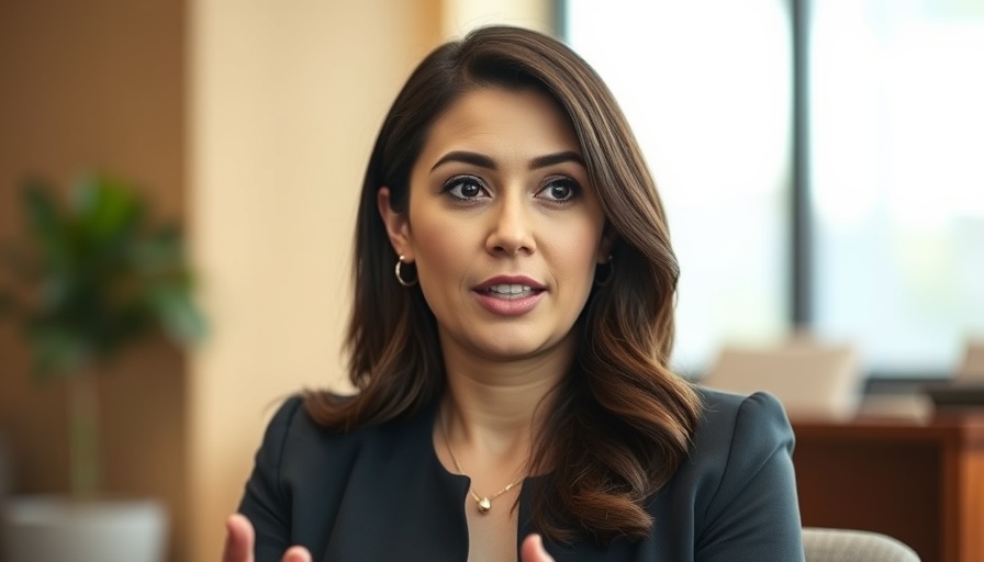 Interview with a professional woman in formal attire.