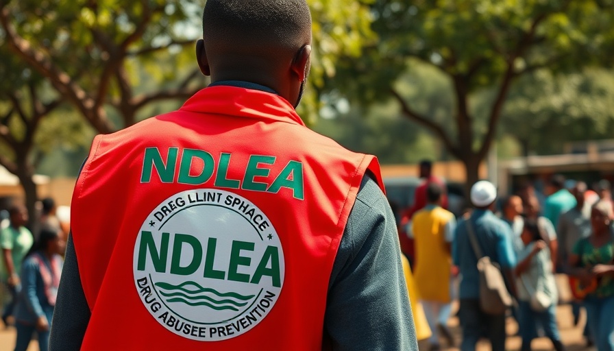 NDLEA vest highlights drug abuse prevention in Niger.