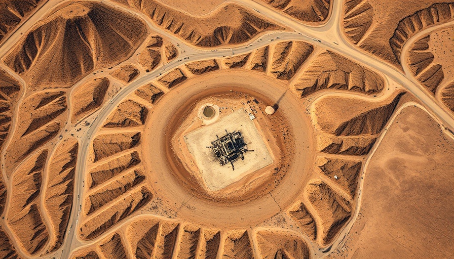 Satellite view of terrain highlighting US strikes Iran international implications.