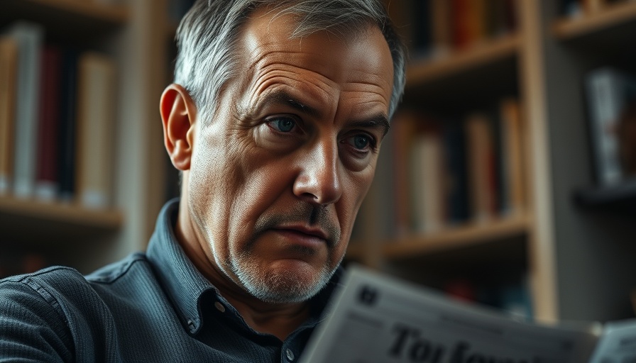 Middle-aged man discusses news on Middle East conflict history lessons.