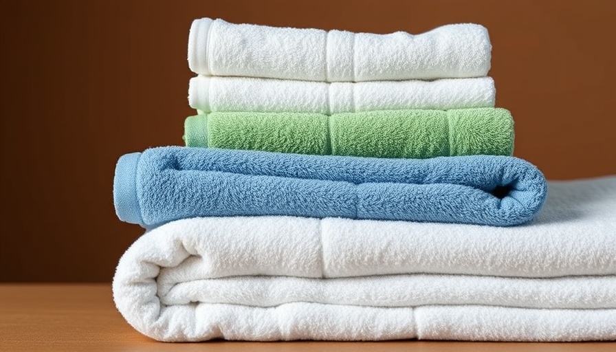 Luxurious bath towels in white, green, and blue on brown background, best bath towels on Amazon.