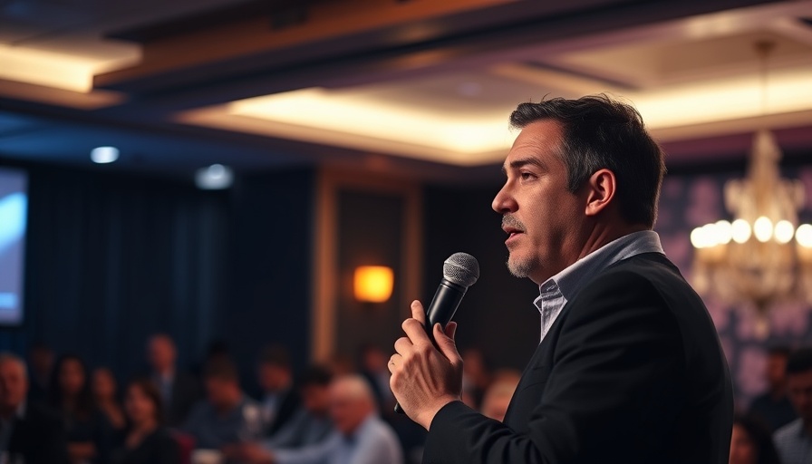 Speaker discussing AI Video Creation for Kids at an event.