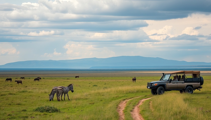 Private vs Group Safaris East Africa: Zebras and safari jeep in savannah.