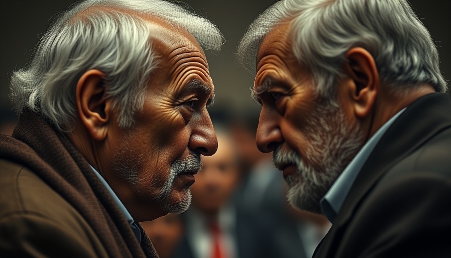Political tension depicted between leaders of Iran and Israel.
