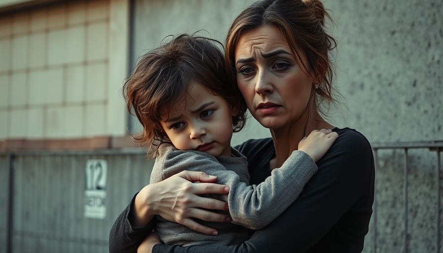 Gaza City humanitarian crisis: emotional scene of woman holding child.