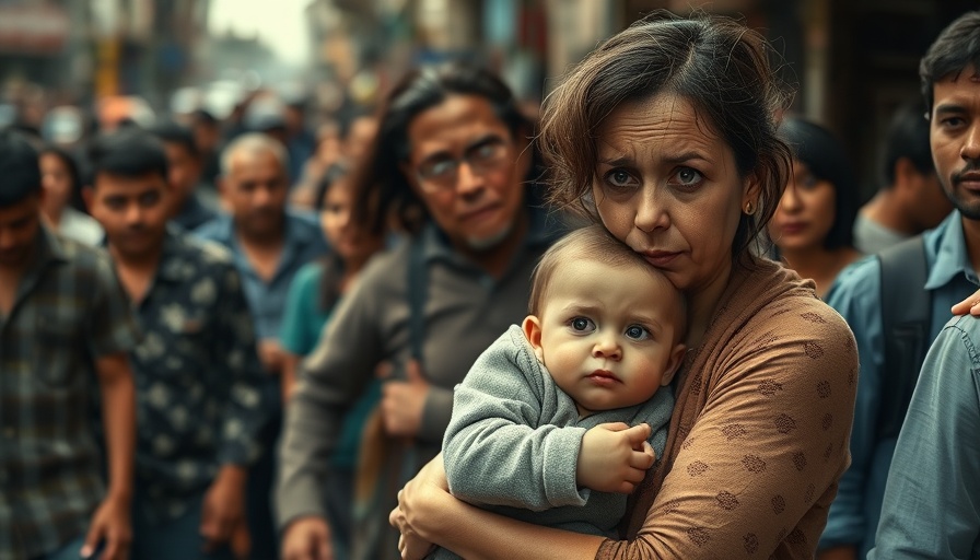 Emotional woman with child in Gaza highlighting hospital crisis.