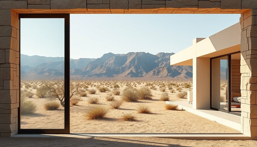 Modern desert home design with stone architecture.