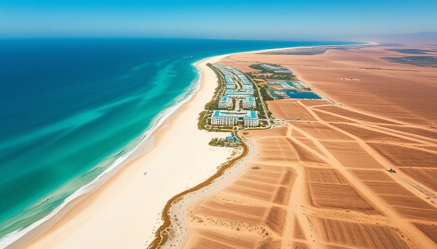 Aerial view of Cape Verde resorts highlighting the water crisis.