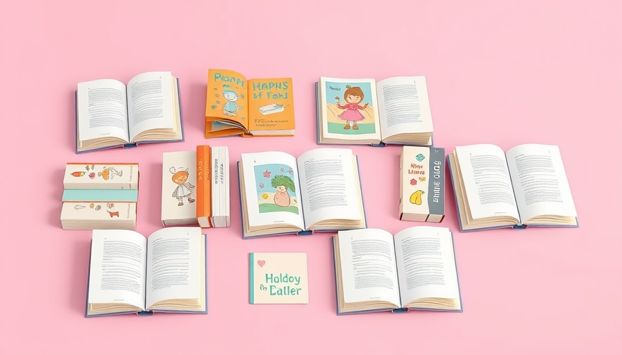 Illustrated colorful books on a pink background, representing LGBTQ+ books in schools.