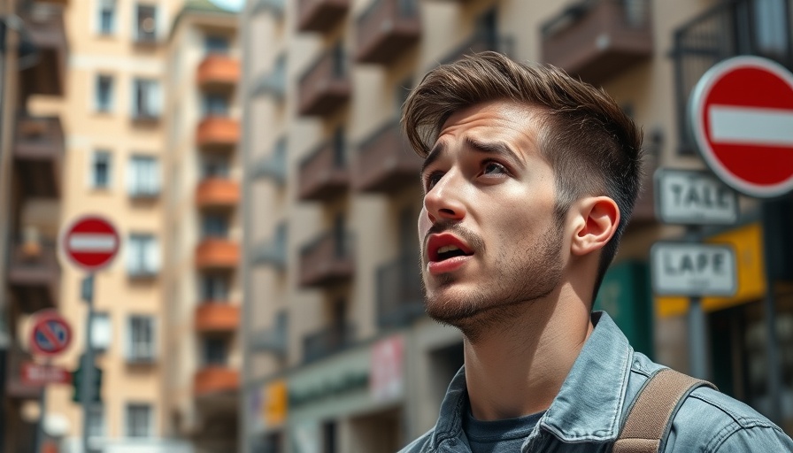 Young man discussing freedom and money on an urban street.