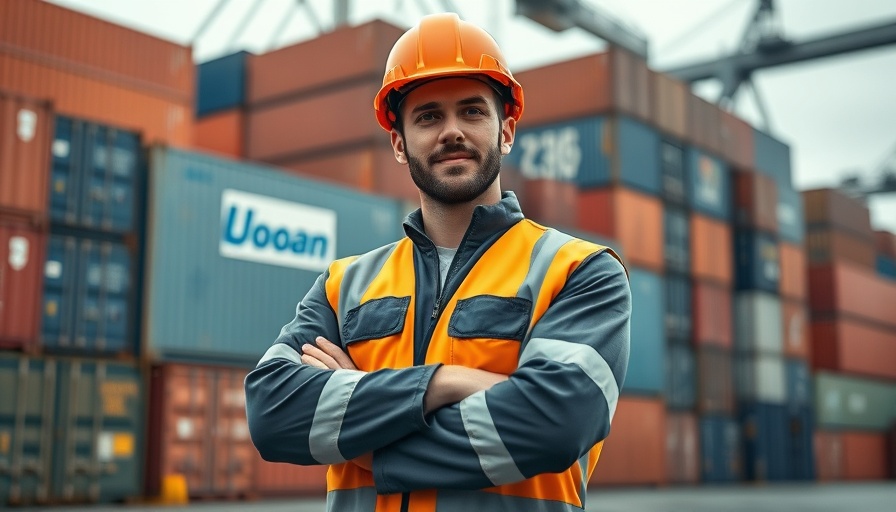 Confident logistics worker in a shipping yard, representing Tanzania PVoC program
