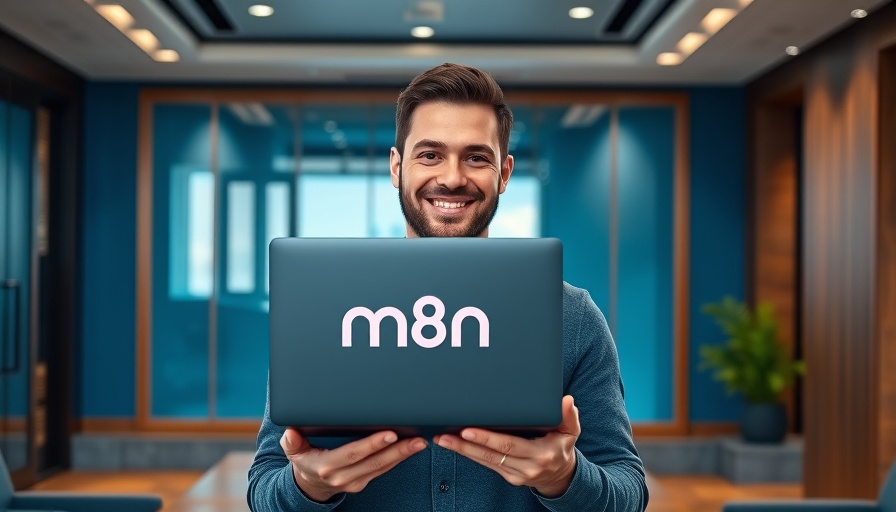 Man with n8n logo on laptop, Free n8n templates