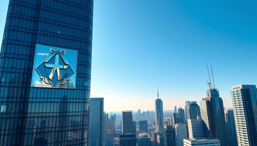 Open Banking in Nigeria: Reflective skyscraper with logo in the sun.